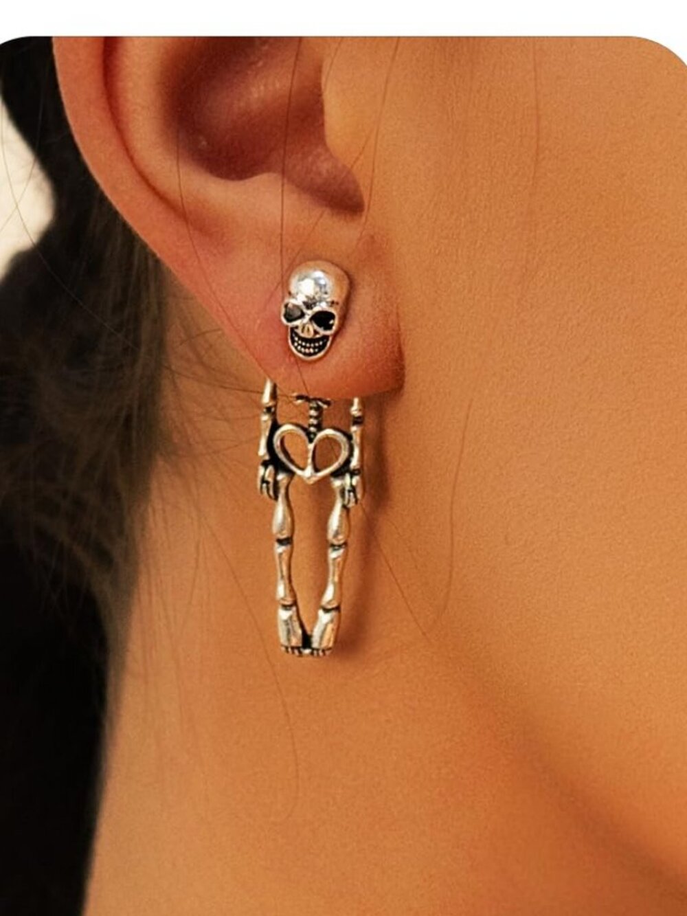 Punk Halloween Earrings for Women,Witch Skull Skeleton Dangle Earrings for Women